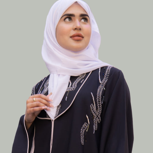 Versatile Linen Abaya with Handwork - Perfect for All Seasons from Dubai - SQ0X7