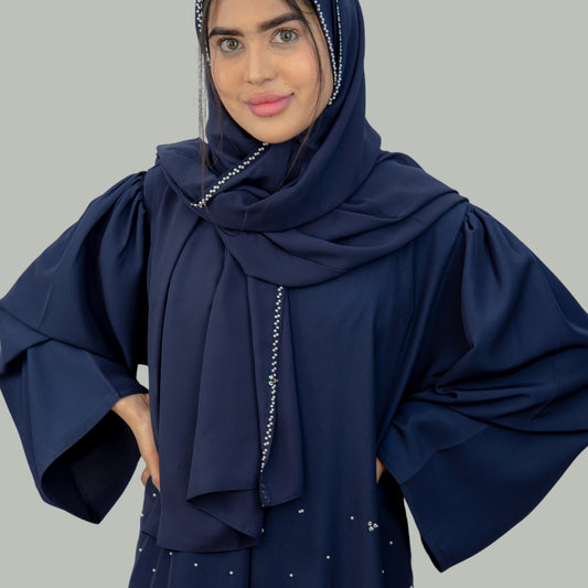 Sparkling Abaya with Front Crystal Embellishment - OSX0152
