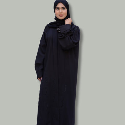 Elegant Abaya with Bottom Handwork and Collar Design