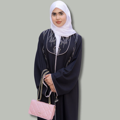 Versatile Linen Abaya with Handwork - Perfect for All Seasons from Dubai - SQ0X7