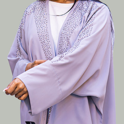 Farasha Style Open Abaya with Handwork - SQ0X15