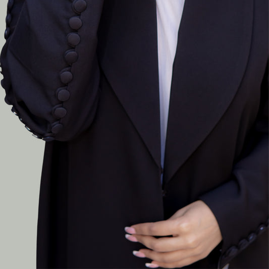 Abaya with Collar and Hand Buttons - SQ0X29