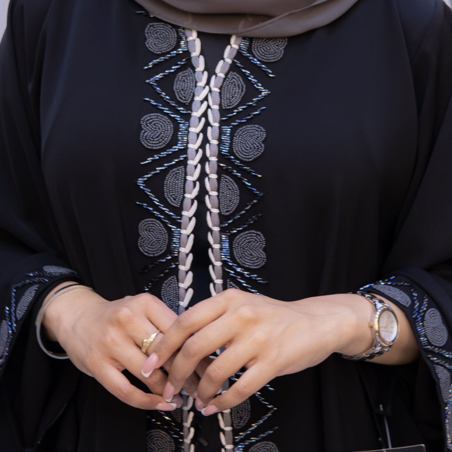 Soft Neda Abaya with Handwork - Comfort and Elegance - SQ0X9