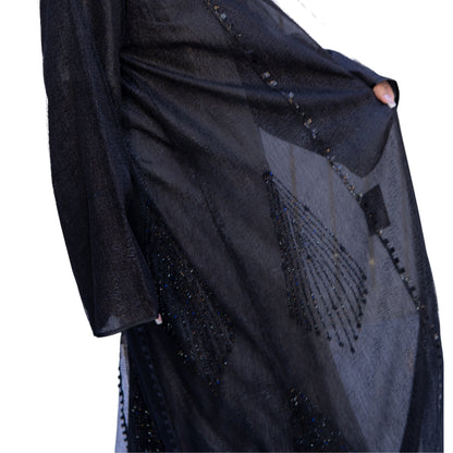 Premium Organza and Zari Chiffon Double Layered Abaya - SQ0X28