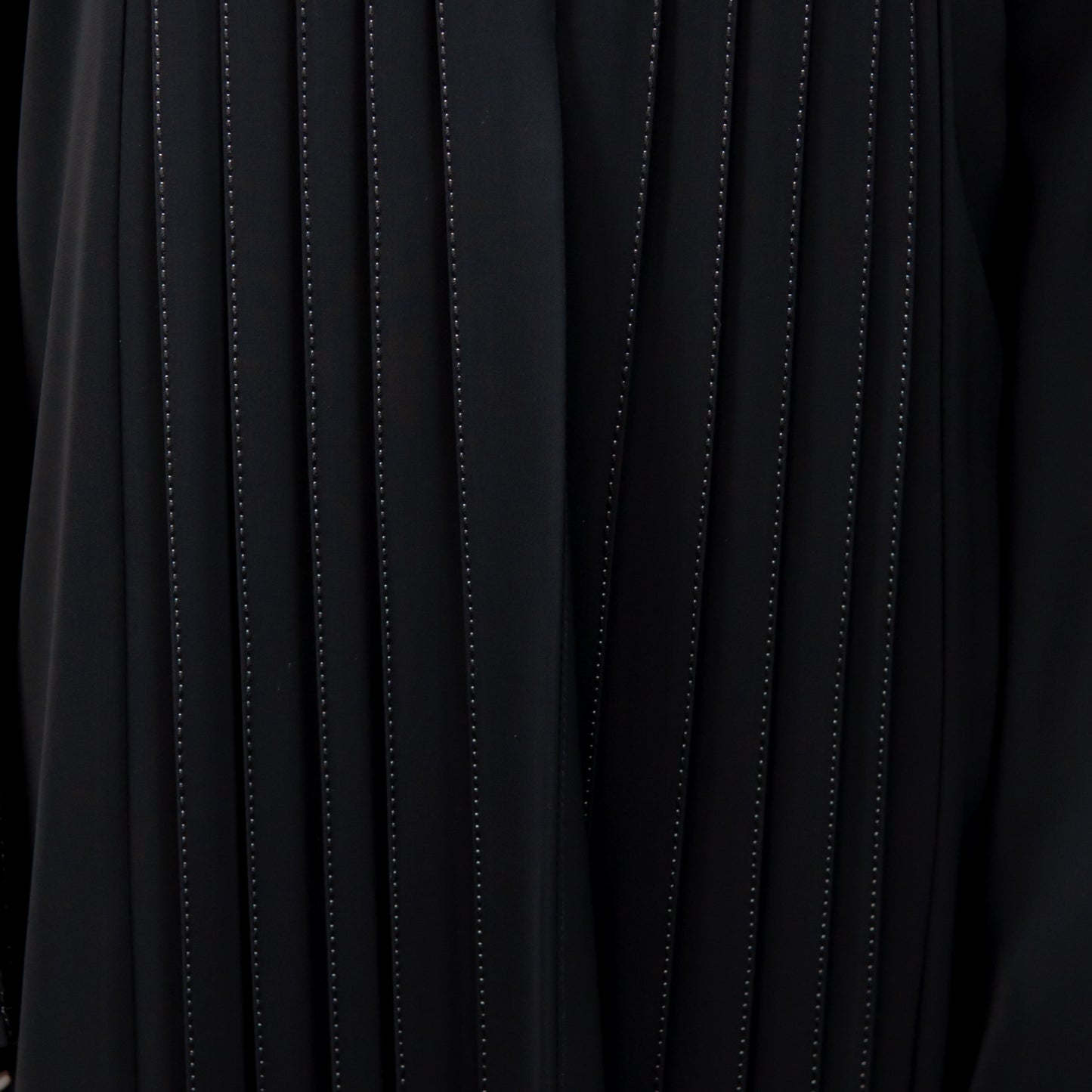 Pleated Neda Abaya with Front and Back Buttons - OSX0126