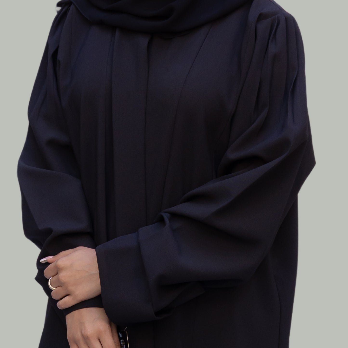 Elegant Abaya with Bottom Handwork and Collar Design