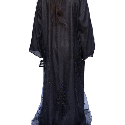 Premium Organza and Zari Chiffon Double Layered Abaya - SQ0X28