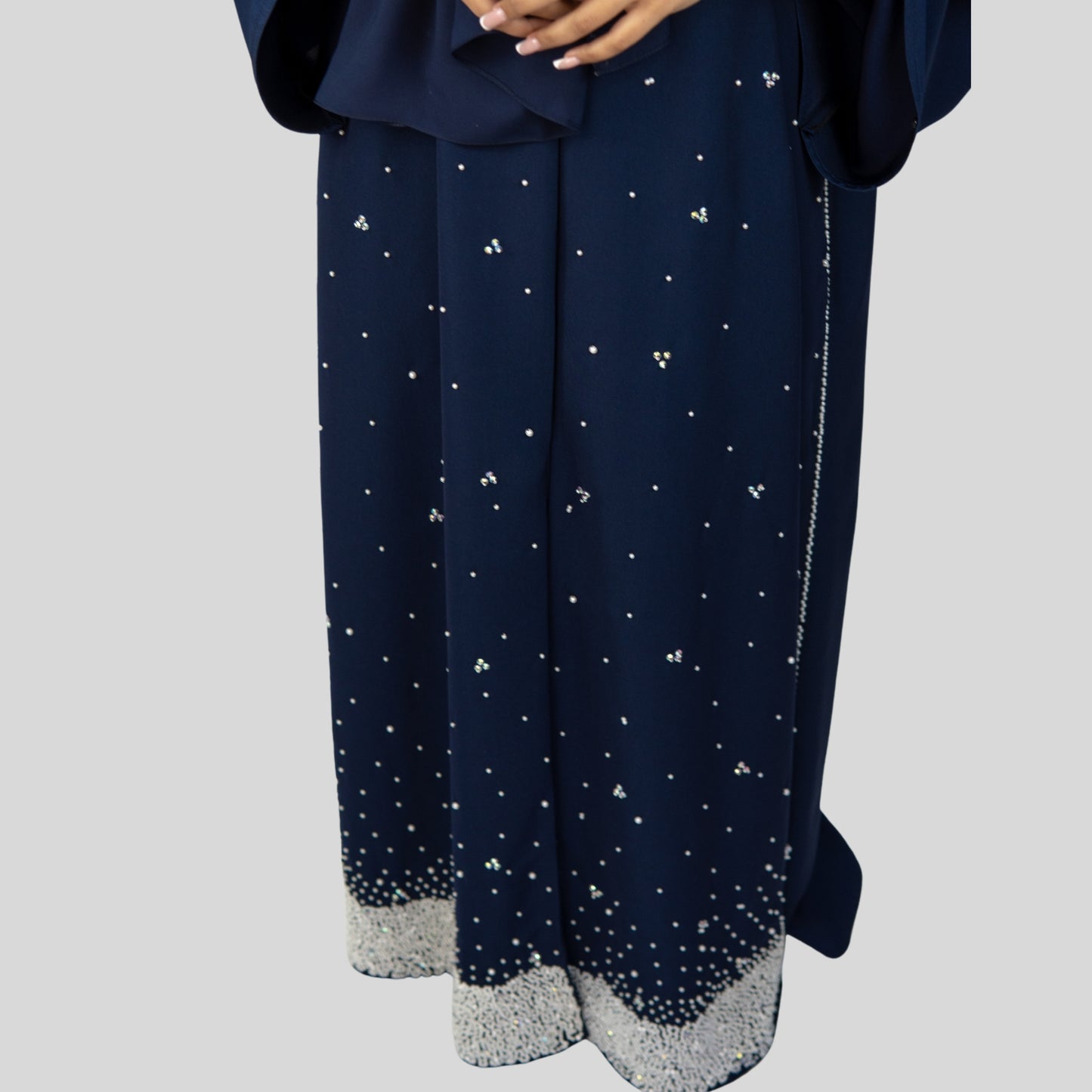 Sparkling Abaya with Front Crystal Embellishment - OSX0152