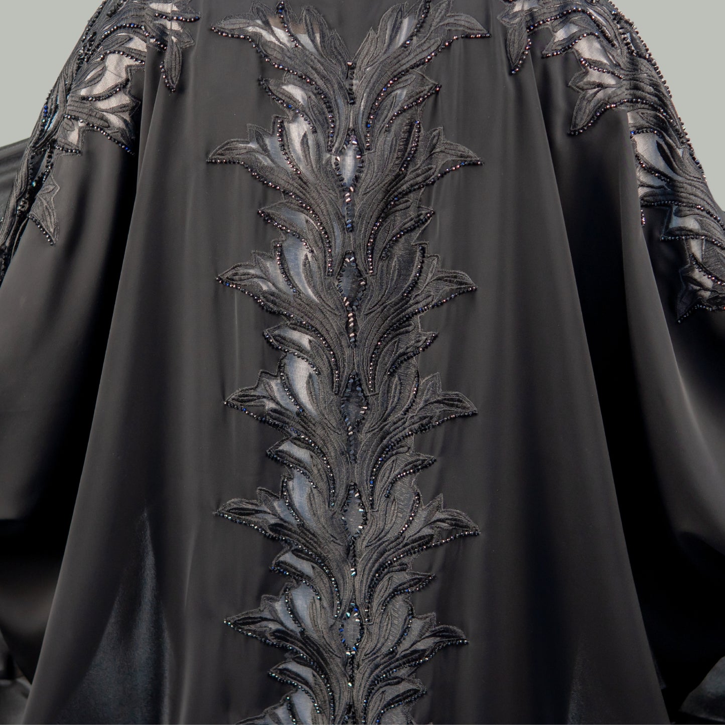 Luxury Black Neda Abaya with Ultra-Premium Handwork - OSX0109